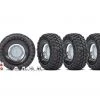 Traxxas TRX-4 Canyon Trail Tires on 1.9" Chrome Wheels w/Center Caps FULL SET OF 4 (requires #8255A extended stub axle)