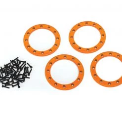Traxxas Orange Aluminum 2.2" Beadlock Rings (4) w/2x10 Capscrews (48)