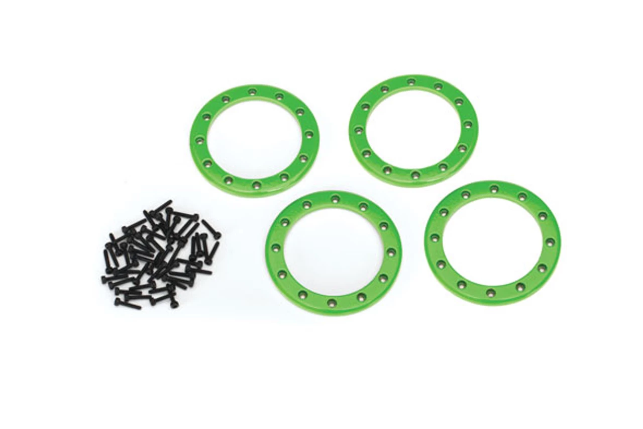 TRA8168G__85361.1567111742.jpg Traxxas Green Aluminum 2.2" Beadlock Rings (4) w/2x10 Capscrews (48) -Rcsuper outlet shop TRA8168G 85361.1567111742