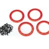 Traxxas Red Aluminum 2.2" Beadlock Rings (4) w/2x10 Capscrews (48) -Rcsuper outlet shop TRA8168R 53843.1567111742
