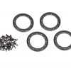 Traxxas Black Aluminum 2.2" Beadlock Rings (4) w/2x10 Capscrews (48)