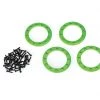 Traxxas Green Aluminum 1.9" Beadlock Rings (4) w/2x10 Capscrews (48)