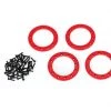 Traxxas Red Aluminum 1.9" Beadlock Rings (4) w/2x10 Capscrews (48)