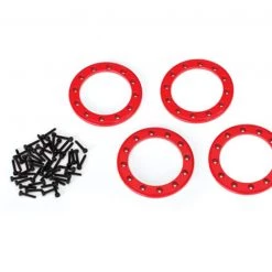 Traxxas Red Aluminum 1.9" Beadlock Rings (4) w/2x10 Capscrews (48)
