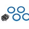 Traxxas Blue Aluminum 1.9" Beadlock Rings (4) w/2x10 Capscrews (48)