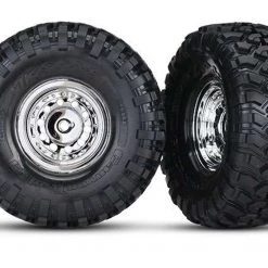 Traxxas TRX-4 1.9" Canyon Trail Tires on Chrome Wheels (2) (requires #8255A extended stub axle)