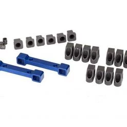 Traxxas 4-Tec 2.0 Blue Aluminum Suspension Arm Mounts w/Hinge Pin Retainers & Inserts
