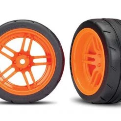 Traxxas 4-Tec 2.0 Extra Wide Rear Response Tires on Split-Spoke Orange Wheels (2)