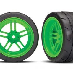 Traxxas 4-Tec 2.0 Extra Wide Rear Response Tires on Split-Spoke Green Wheels (2)