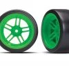Traxxas 4-Tec 2.0 Rear Drift Tires on Split-Spoke Green Wheels (2)