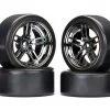 Traxxas 4-Tec 2.0 Front & Rear Drift Tires on Split-Spoke Black Chrome Wheels -Rcsuper outlet shop TRA8378 2 57721.1562668079