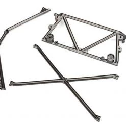 Traxxas UDR Satin Black Chrome Plated Tube Chassis Center Support, Cage Top, & Rear Cage Support