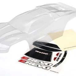 Traxxas E-Revo 2 Clear Body w/Window, Grill & Light Decal Sheet