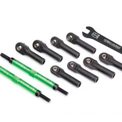 Traxxas E-Revo 2.0 Green 7075-T6 Aluminum TUBES Toe Links w/Rod Ends, Hollow Balls & Wrench