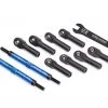 Traxxas E-Revo 2.0 Blue 7075-T6 Aluminum TUBES Toe Links w/Rod Ends, Hollow Balls & Wrench