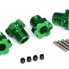 Traxxas Green Aluminum 17mm Splined Hex Wheel Hubs w/Pins & Set Screws
