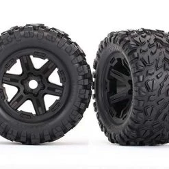 Traxxas E-Revo 2 Talon EXT Tires Mounted on Black Wheels w/17mm Splined Hex