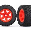 Traxxas Talon EXT Tires Mounted on Orange Wheels w/17mm Splined Hex