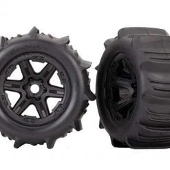 Traxxas Paddle Tires Mounted on Black 3.8 Wheels (2)