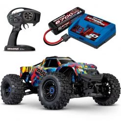 Traxxas Maxx 4S RTR Brushless 4x4 RC Monster Truck with WideMAXX LiPo Combo Package Blue
