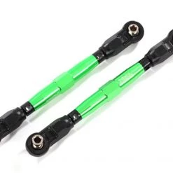Traxxas Maxx Front TUBES Green 7075-T6 Aluminum Toe Links (88mm) w/Rod Ends & Wrench