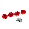 Traxxas Maxx Red Aluminum Hex Wheel Hubs (4) & 4x13mm Screw Pins (4)
