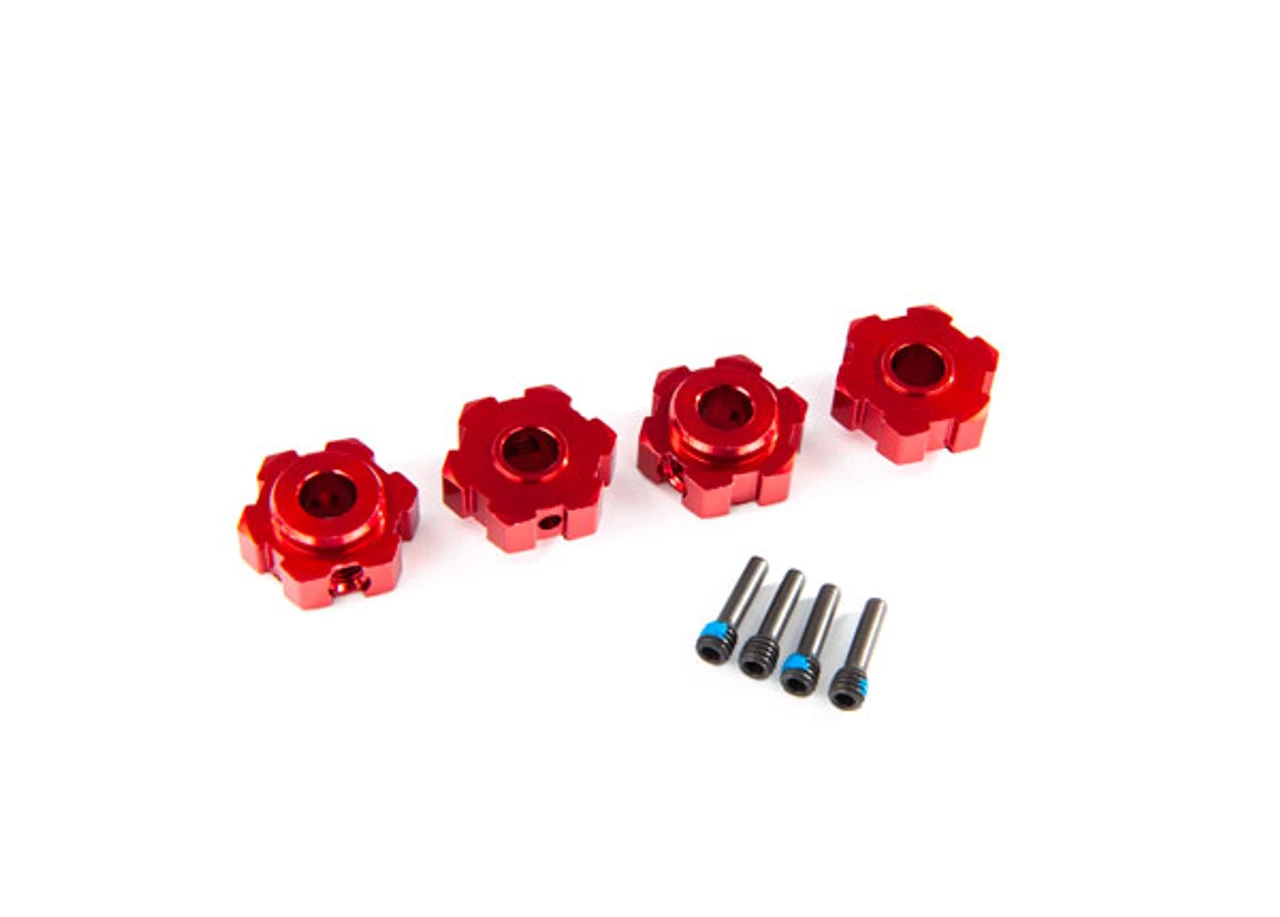 TRA8956R__40815.1602640359.jpg Traxxas Maxx Red Aluminum Hex Wheel Hubs (4) & 4x13mm Screw Pins (4) -Rcsuper outlet shop TRA8956R 40815.1602640359