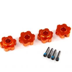 Traxxas Maxx Orange Aluminum Hex Wheel Hubs (4) & 4x13mm Screw Pins (4)