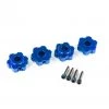 Traxxas Maxx Blue Aluminum Hex Wheel Hubs (4) & 4x13mm Screw Pins (4)