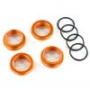 Traxxas GT-Maxx Shocks Orange Aluminum Spring Retainer Adjusters (4) Assembled with O-Rings