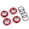 Traxxas GT-Maxx Shocks Red Aluminum Spring Retainer Adjusters (4) Assembled with O-Rings