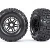 Traxxas Maxx 4S Sledgehammer Tires on Black Wheels 17mm Splined Hex (2)