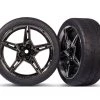 Traxxas Front 2.1' Response Tires on Split-Spoke Black Chrome Wheels: Chevrolet Stingray