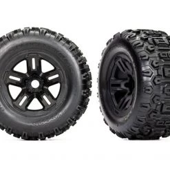 Traxxas Sledgehammer Tires assembled, 3.8' Black Wheels with Foam Inserts